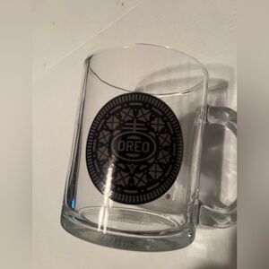 Oreo Glass Mug with Black Logo